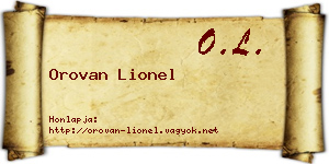 Orovan Lionel névjegykártya
